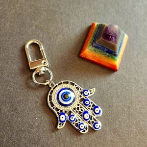 Hamsa with Evil Eye Keychain
